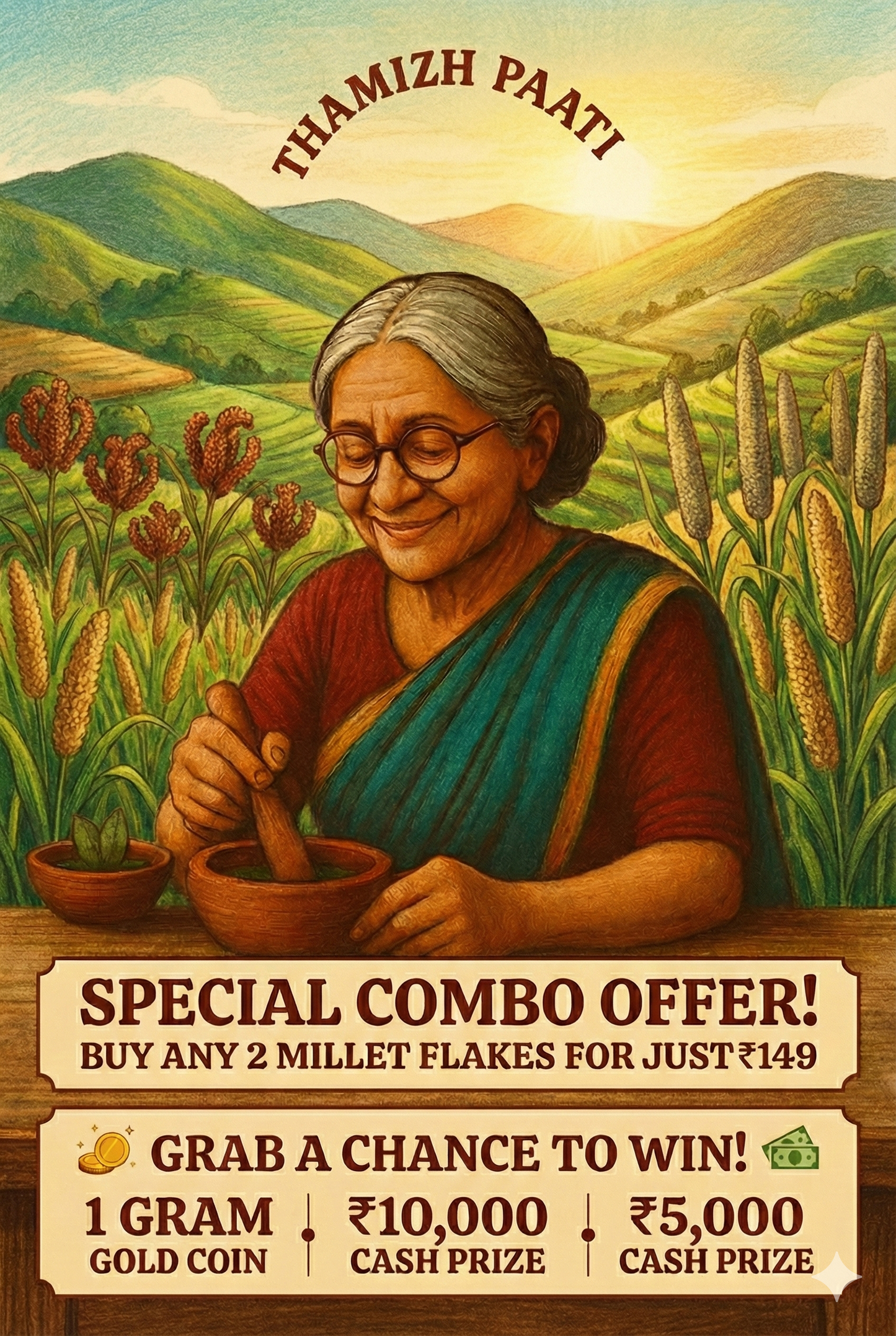 GOLD & CASH PRIZE CONTEST 2 X MILLET FLAKES COMBO